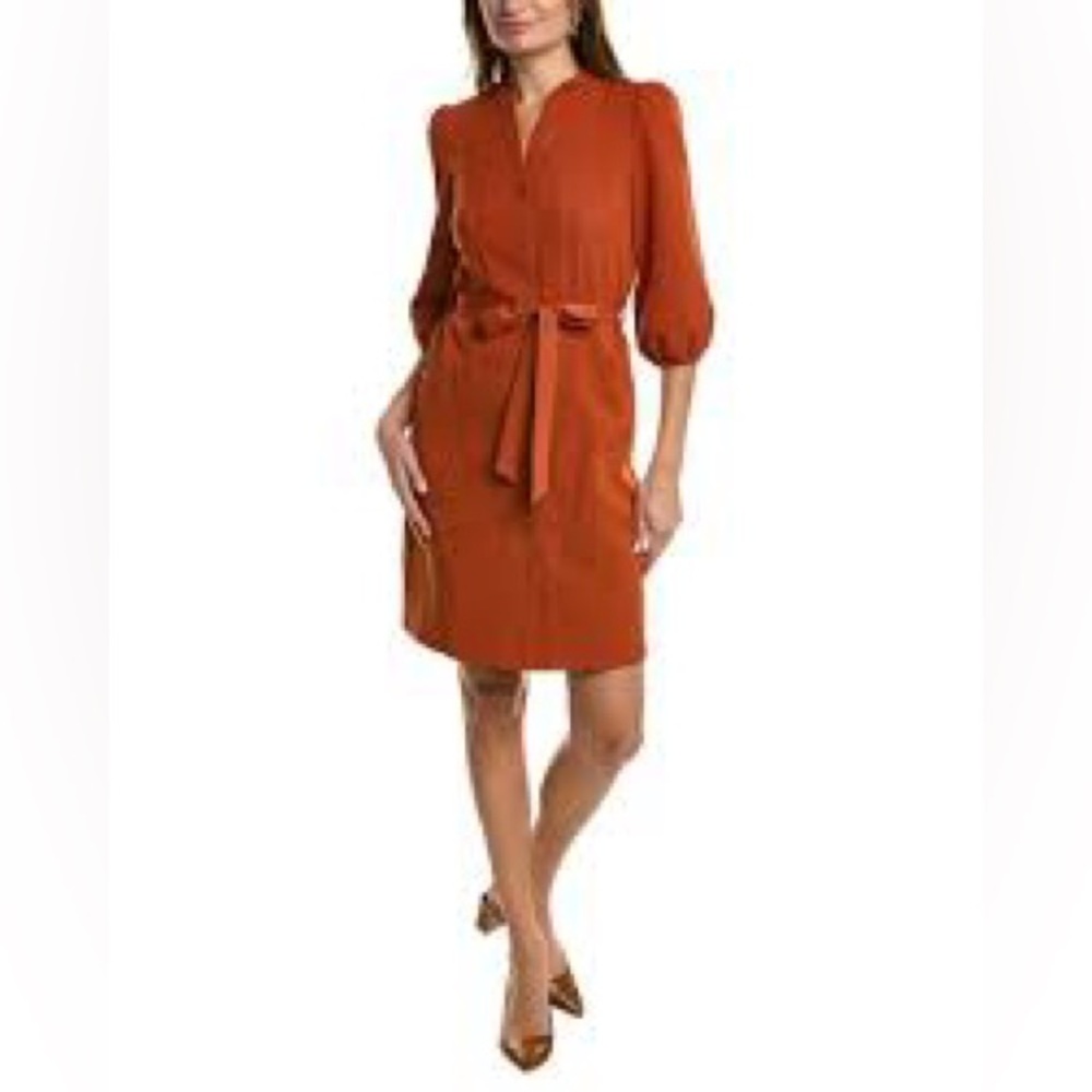 NWT Nanette Lepore Tailored Midi Dress Mid-calf Burnt Orange